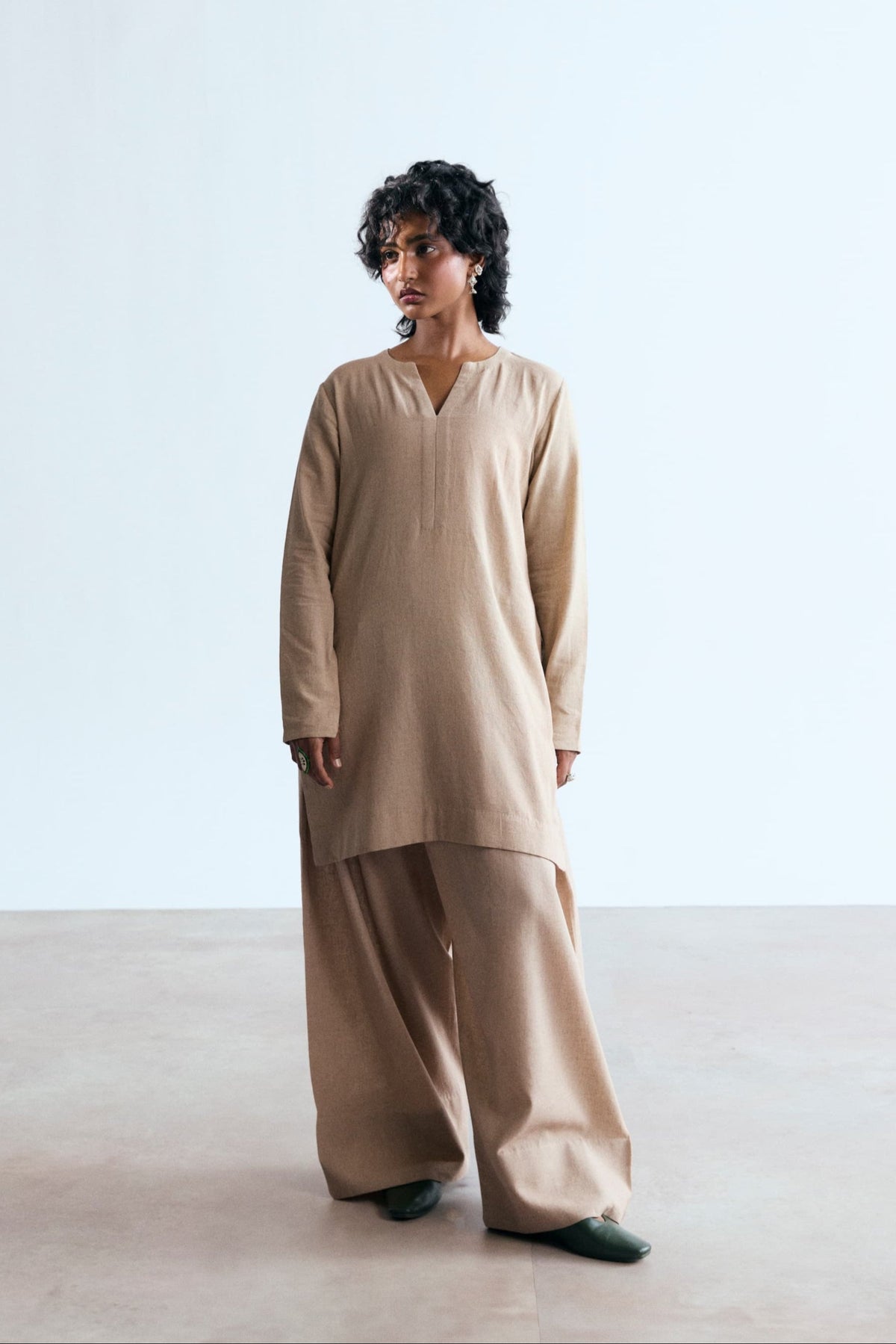 Dune Set — Sandy Beige Kameez Set, Ready to Wear UK