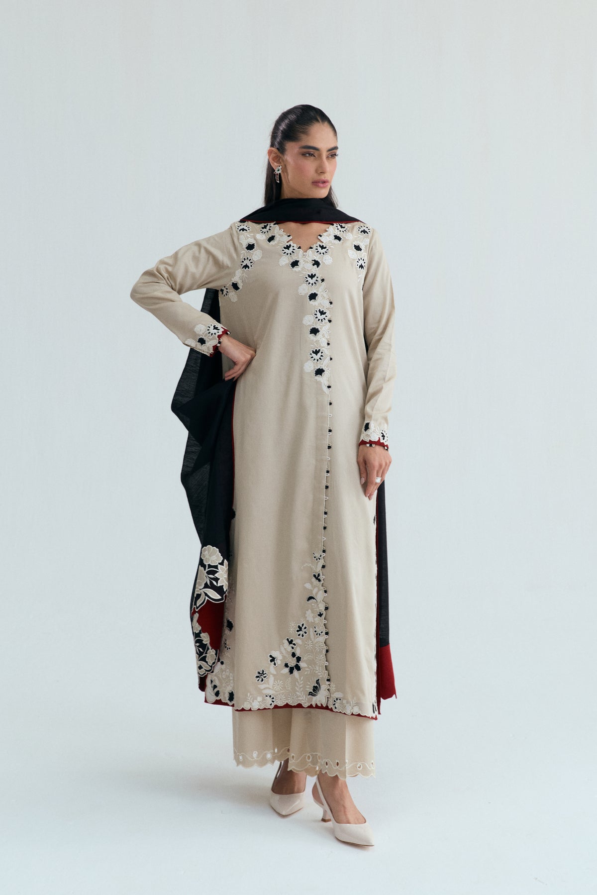 Fawn Pakistani Salwar Kameez for Women UK – Elegant 3 Piece Designer Suit