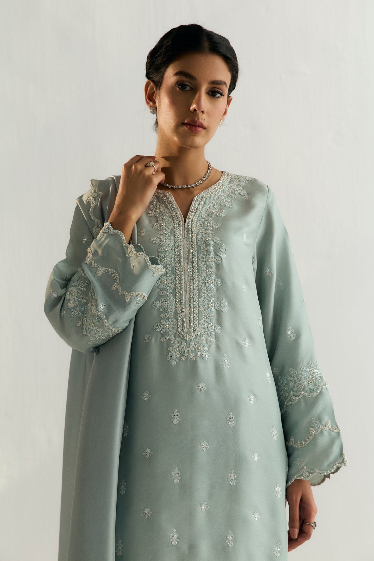 light blue kameez with dupatta UK